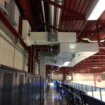 Projet commerciaux - Systèmes de ventilation électrique pour aréna.